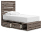 Urbanoore Twin Panel Bed with Storage, Dresser and Mirror