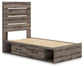 Urbanoore Twin Panel Bed with Storage, Dresser and Mirror