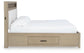 Calmoro California King Bookcase Bed with Mirrored Dresser