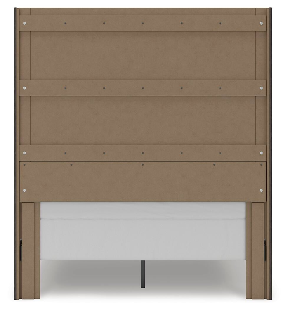 Parlayon Queen Panel Storage Bed, Dresser, Mirror and Nightstand