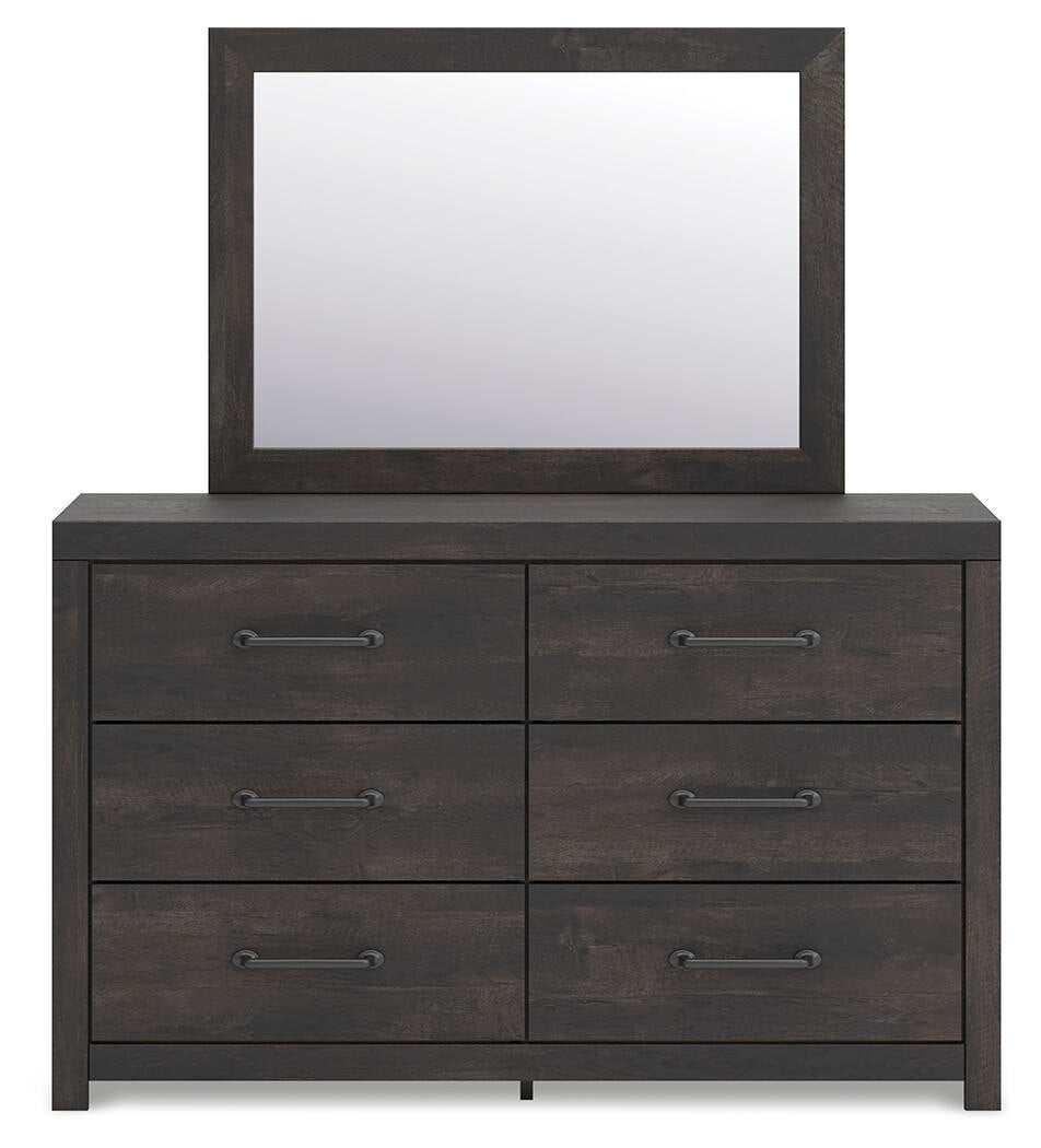 Delmorta Twin Panel Bed, Dresser, Mirror, Chest and Nightstand