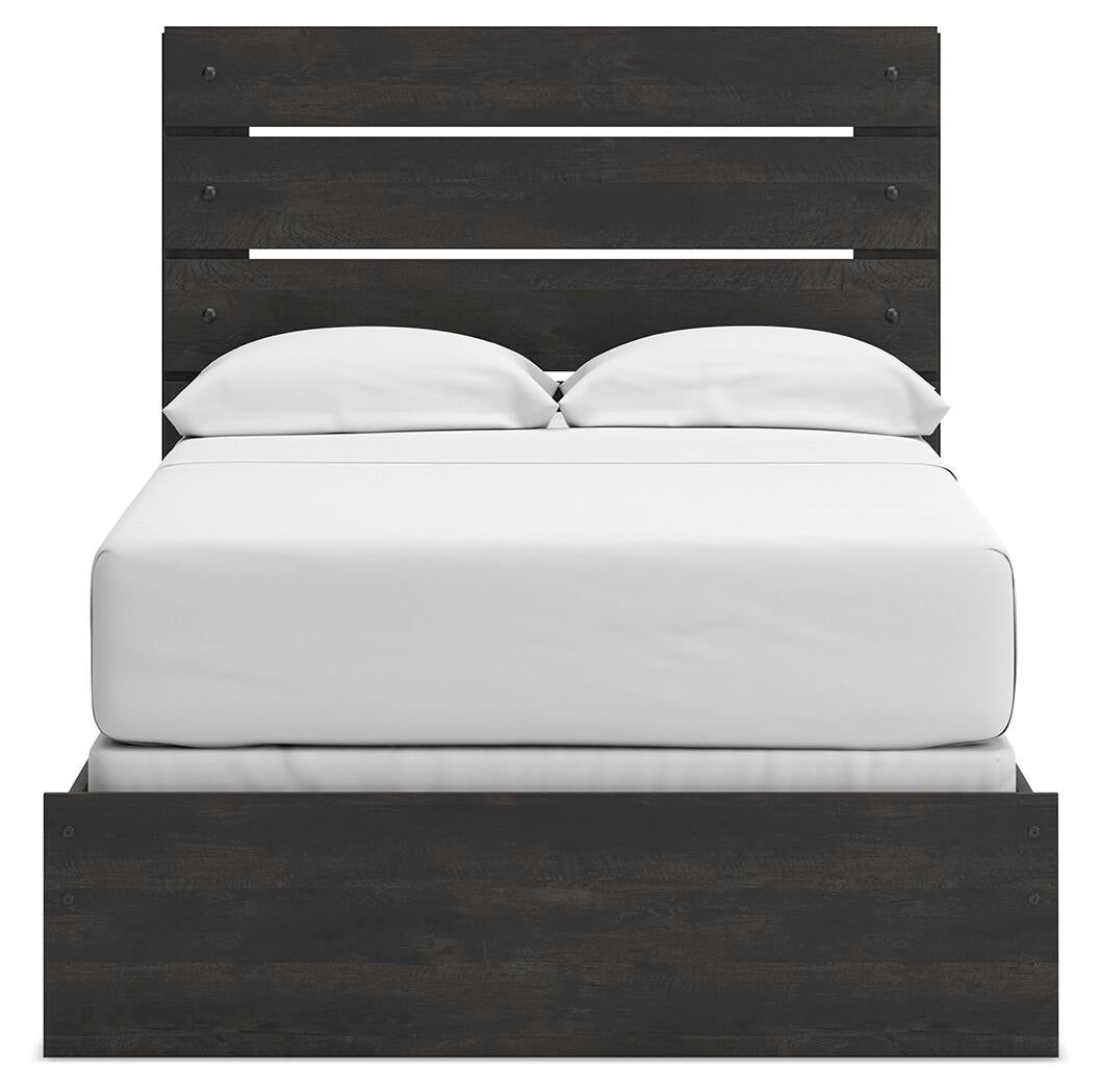 Delmorta Full Panel Bed, Dresser, Mirror, Chest and Nightstand