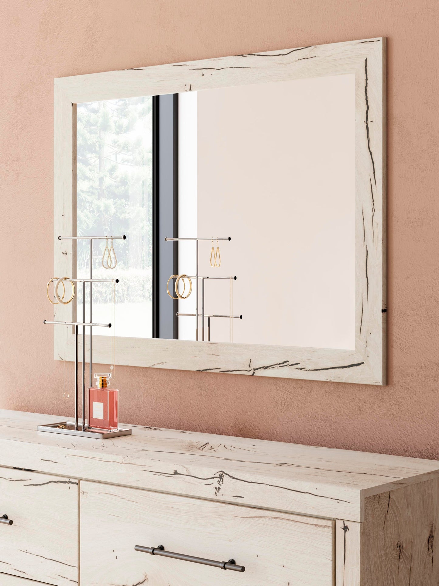 Lawroy Twin Panel Bed with Storage, Dresser and Mirror