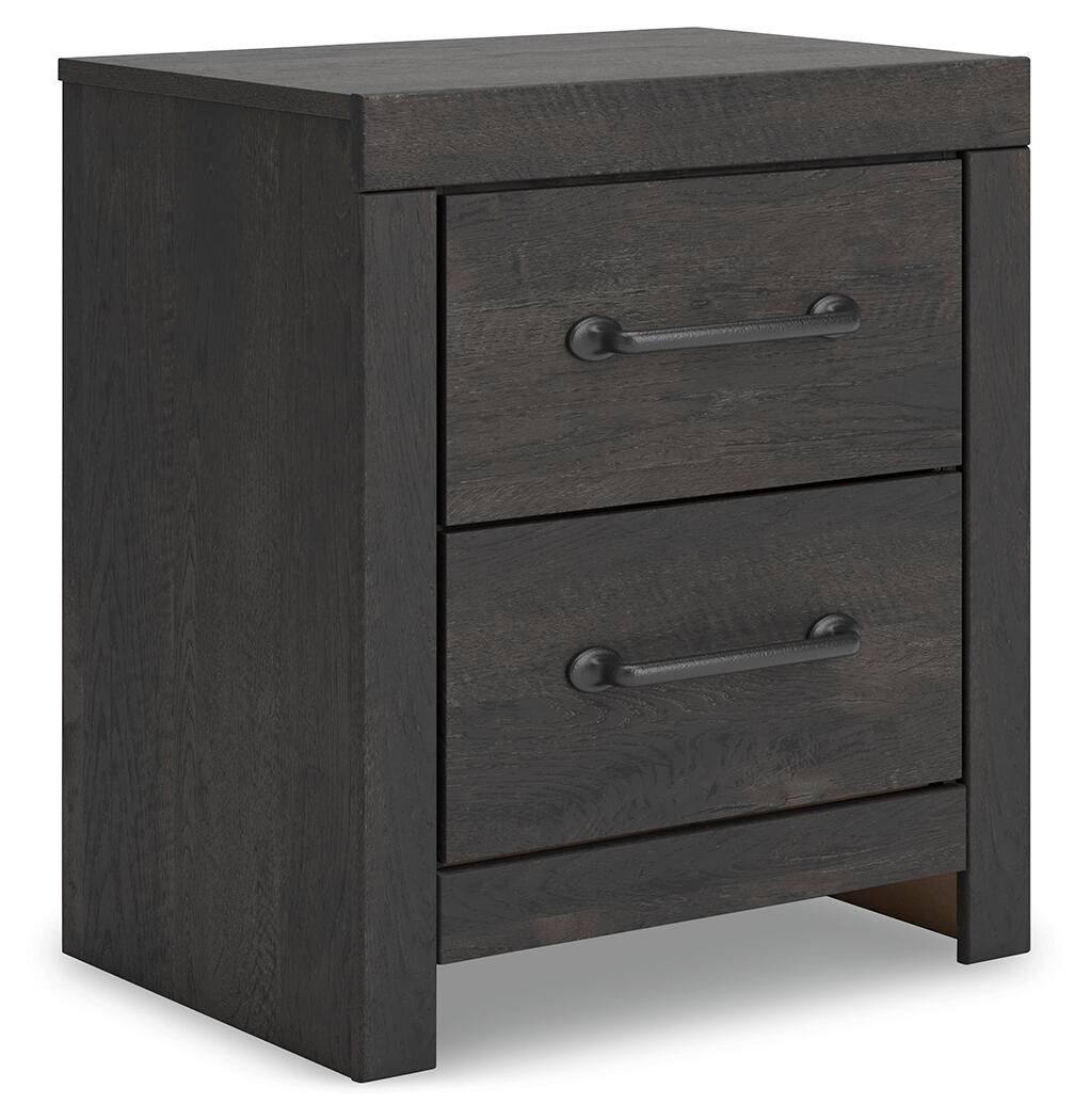 Delmorta Full Panel Storage Bed, Dresser, Mirror and Nightstand