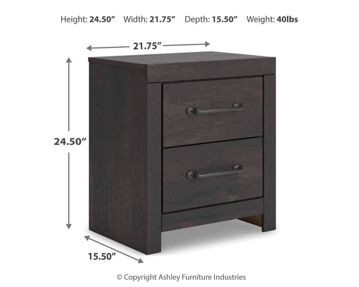 Delmorta Full Panel Storage Bed, Dresser, Mirror and Nightstand