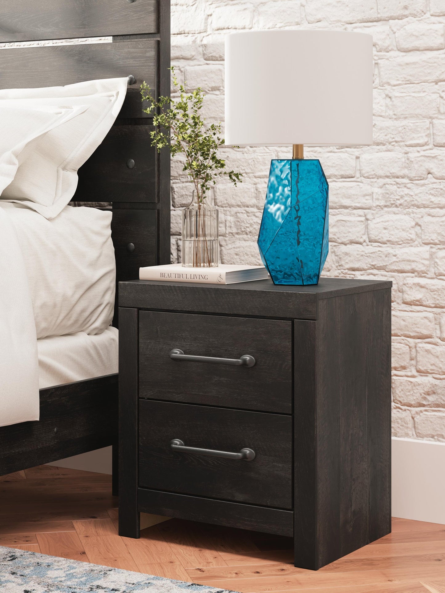 Delmorta Full Panel Storage Bed, Dresser, Mirror and Nightstand