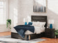 Delmorta Full Panel Storage Bed, Dresser and Mirror