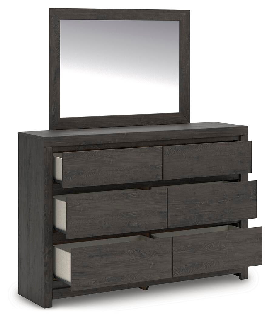 Parlayon King Panel Storage Bed, Dresser, Mirror, Chest and Nightstand