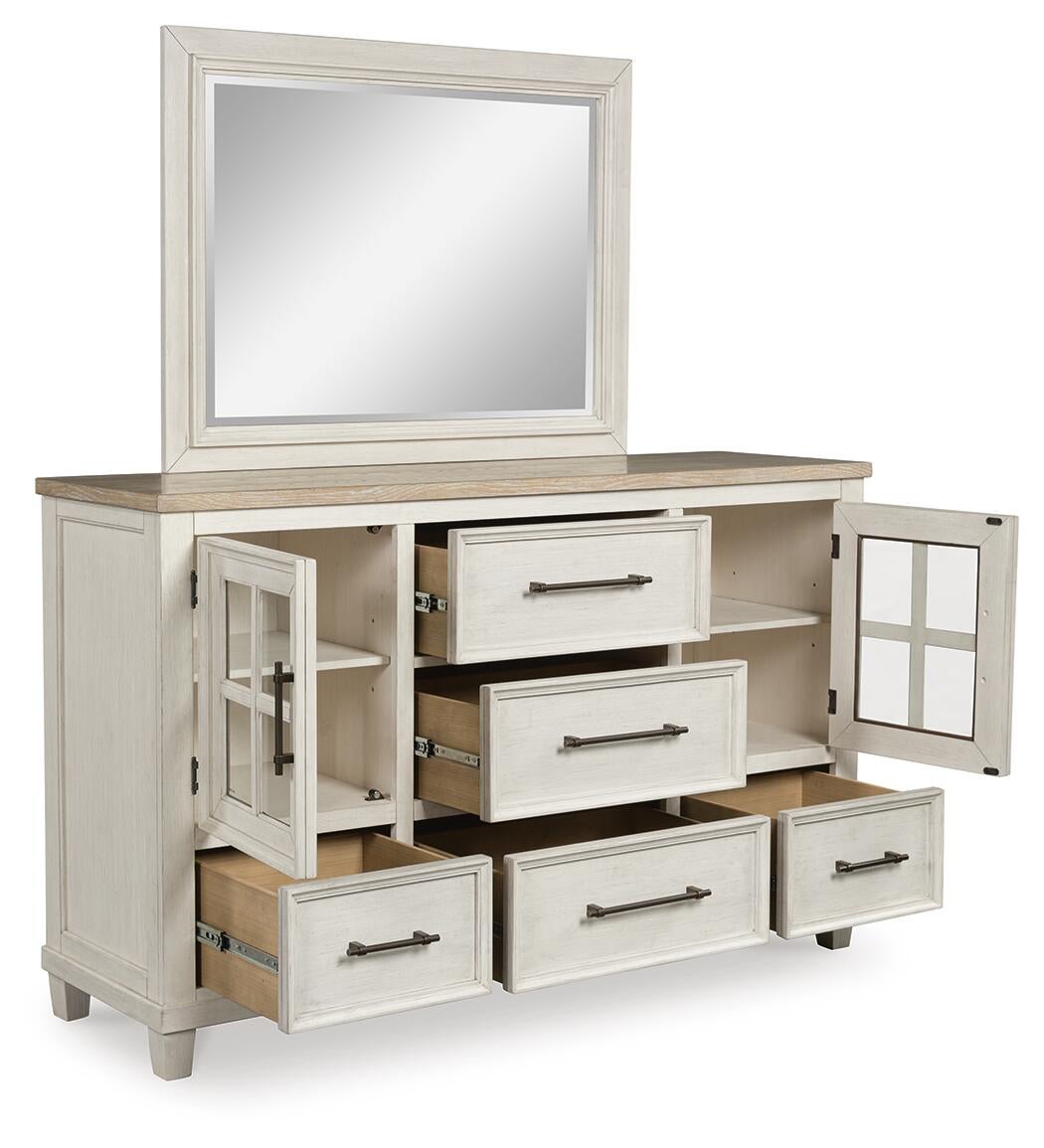 Shaybrock King Panel Bed, Dresser and Mirror