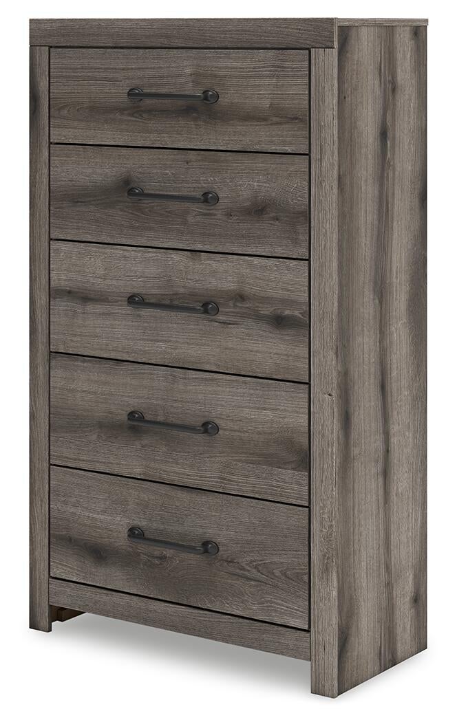 Urbanoore Queen Panel Bed, Dresser, Mirror, Chest and Nightstand