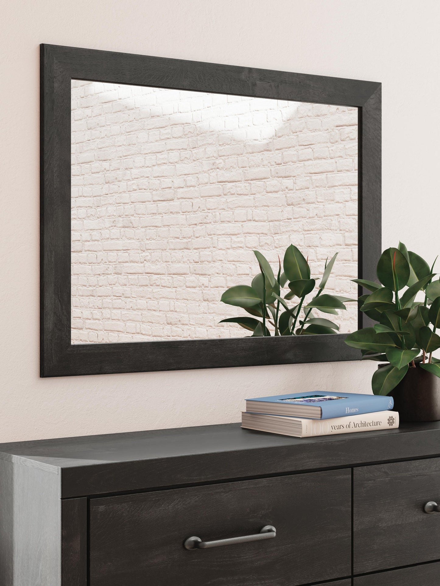 Delmorta Twin Panel Bed with Storage, Dresser and Mirror