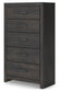Delmorta Full Panel Storage Bed, Dresser, Mirror, Chest and Nightstand