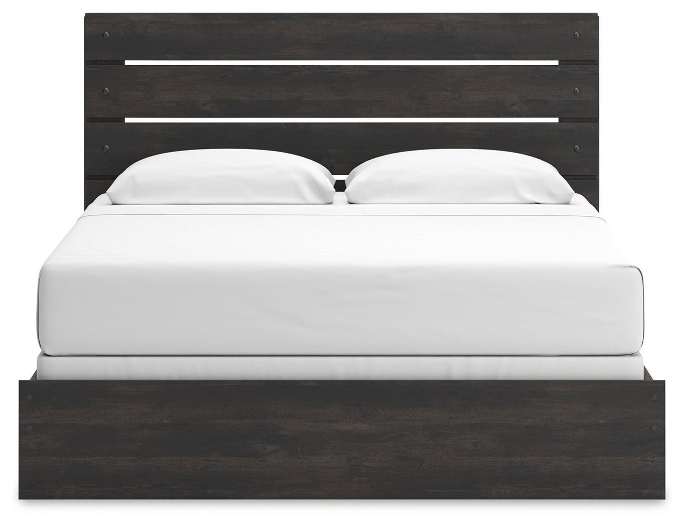 Delmorta King Panel Bed, Dresser, Mirror, Chest and Nightstand