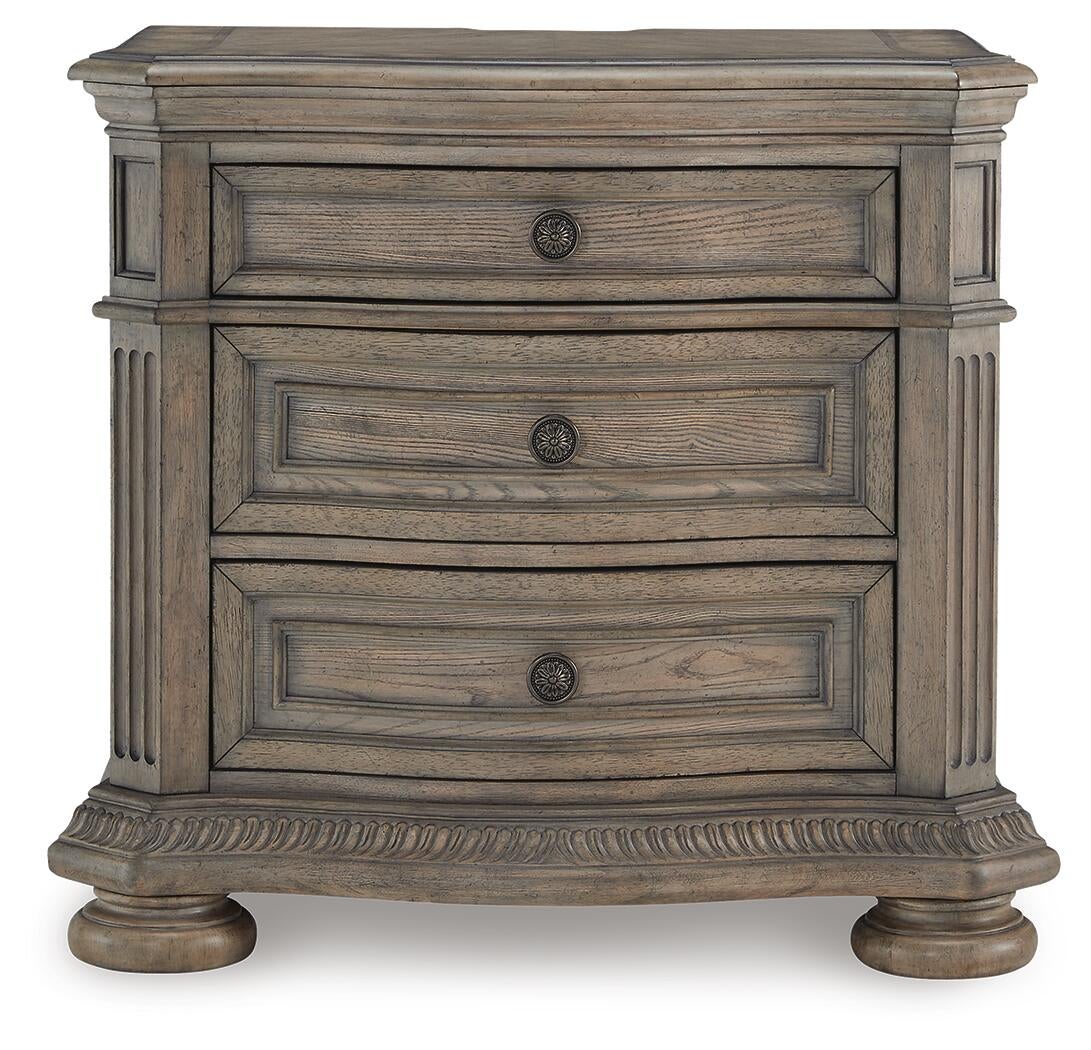 Ardenfield Queen Upholstered Sleigh Bed, Dresser, Mirror and Nightstand
