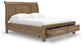 Vandenmore California King Storage Sleigh Bed with Mirrored Dresser and Nightstand