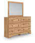Galletyn Twin Panel Bed with Mirrored Dresser