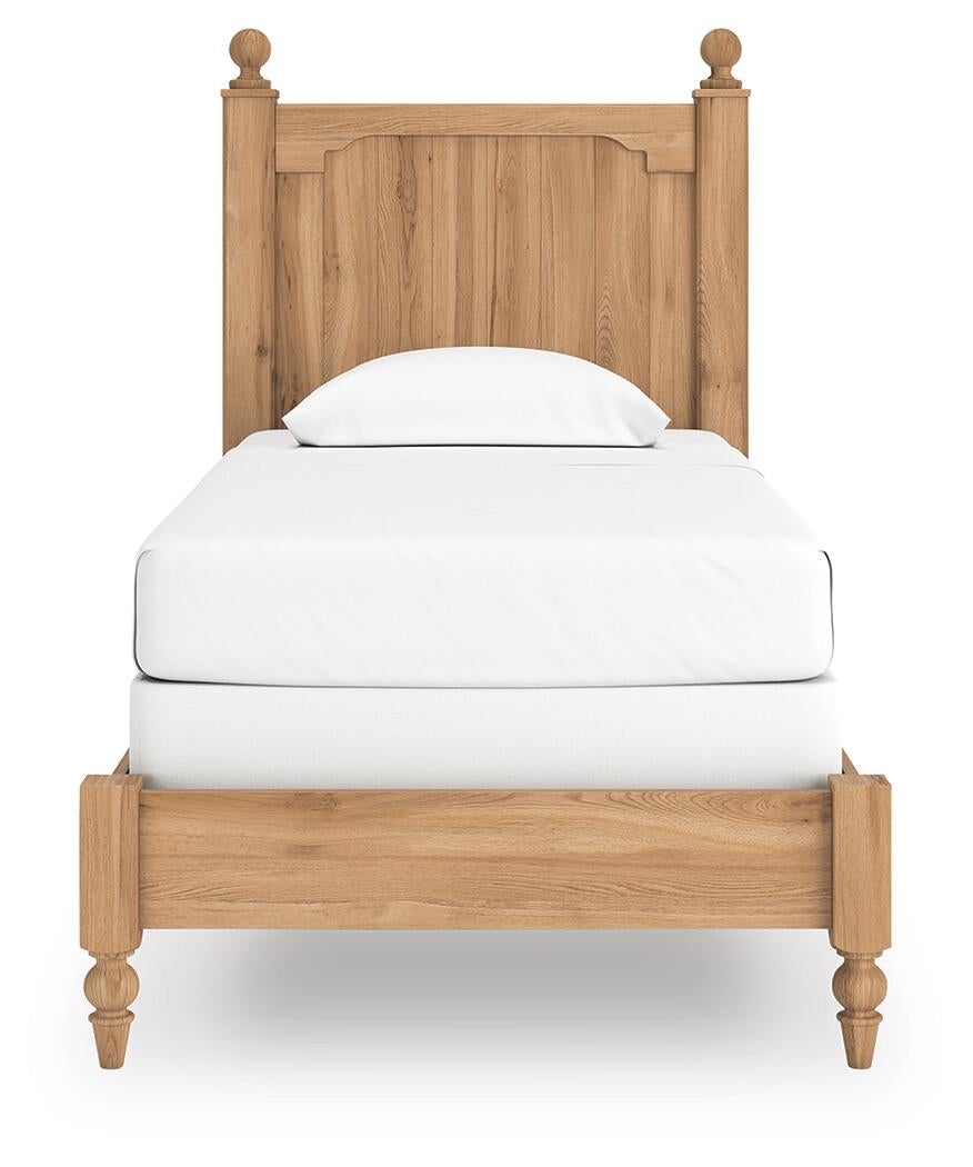 Galletyn Twin Panel Bed with Mirrored Dresser