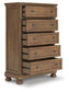 Vandenmore Queen Storage Sleigh Bed with Mirrored Dresser, Chest and Nightstand