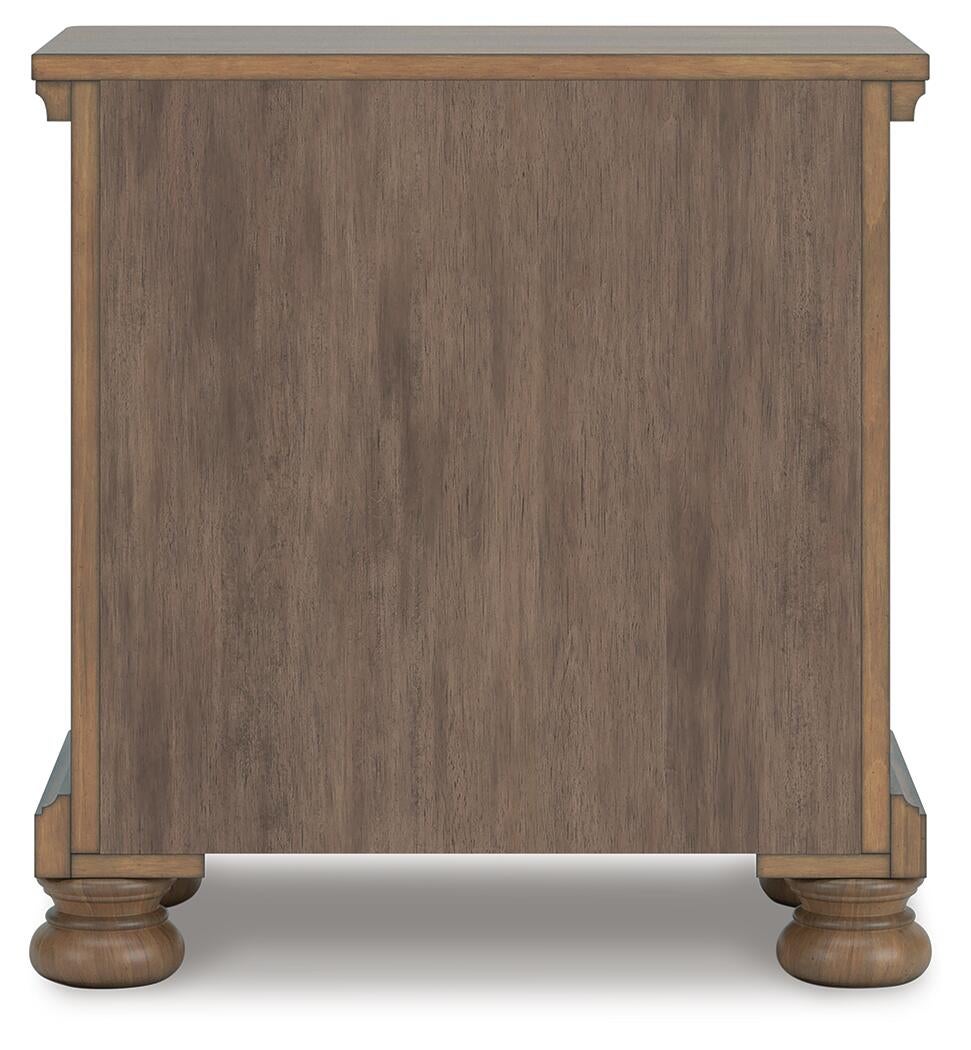 Vandenmore Queen Storage Sleigh Bed with Mirrored Dresser, Chest and Nightstand