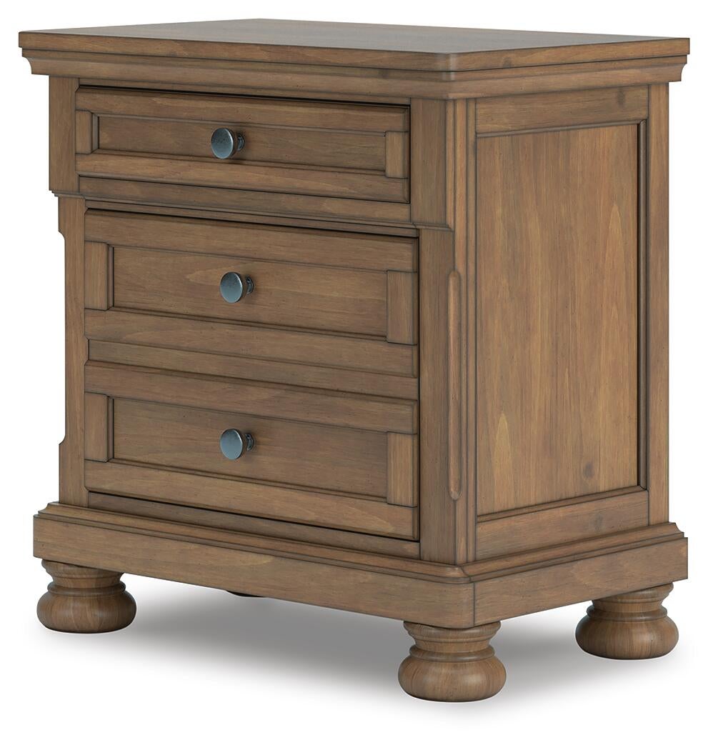 Vandenmore Queen Storage Sleigh Bed with Mirrored Dresser, Chest and Nightstand