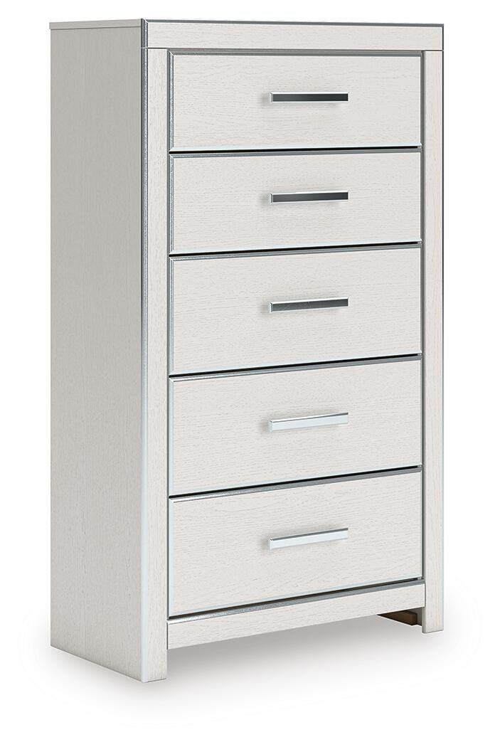 Birmonton King Upholstered Panel Bed, Dresser, Mirror, Chest and Nightstand
