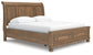 Vandenmore California King Storage Sleigh Bed with Mirrored Dresser, Chest and Nightstand