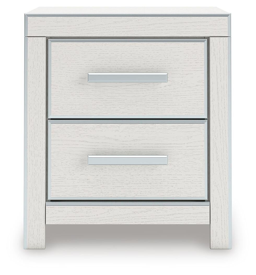 Birmonton King Upholstered Panel Platform Storage Bed, Dresser, Mirror, Chest and Nightstand