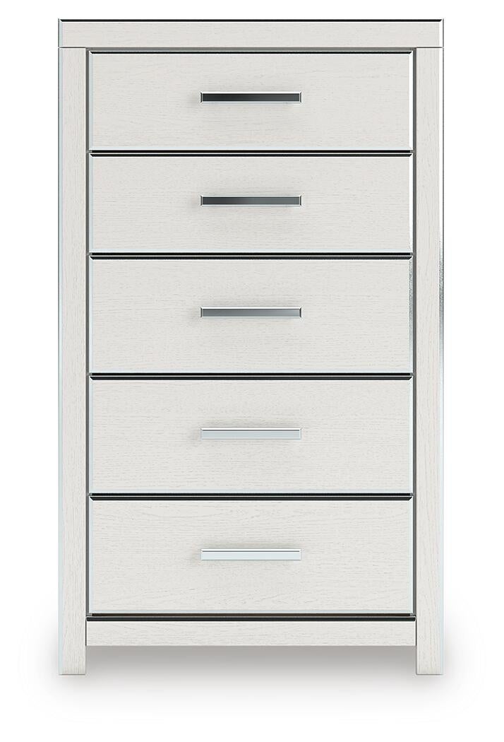 Birmonton King Upholstered Panel Platform Bed, Dresser, Mirror, Chest and Nightstand