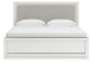 Birmonton King Upholstered Panel Platform Bed, Dresser and Mirror