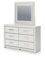 Birmonton King Upholstered Panel Bed, Dresser and Mirror