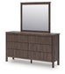 Cadmori King Upholstered Panel Bed, Dresser, Mirror, Chest and Nightstand