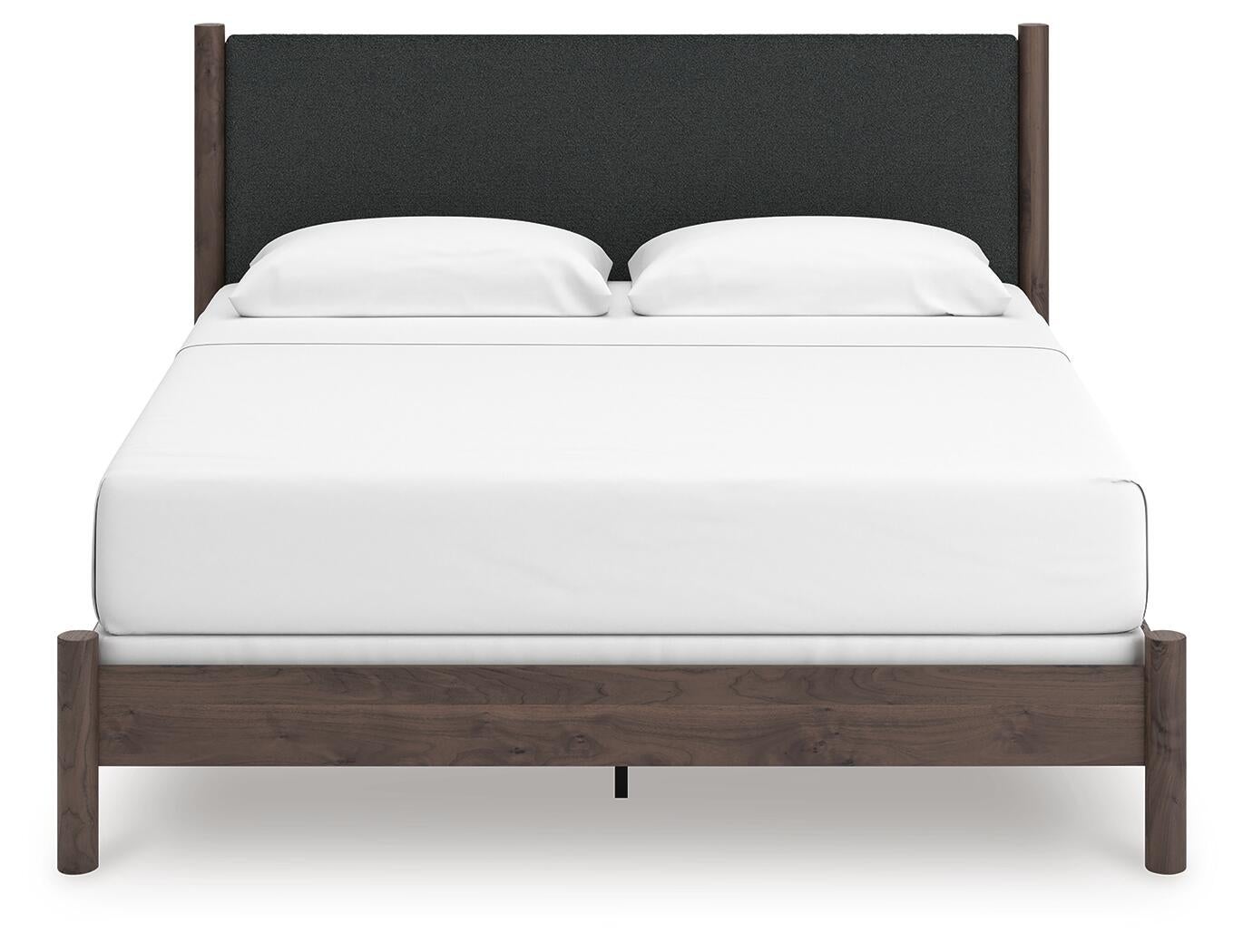 Cadmori King Upholstered Panel Bed, Dresser, Mirror, Chest and Nightstand