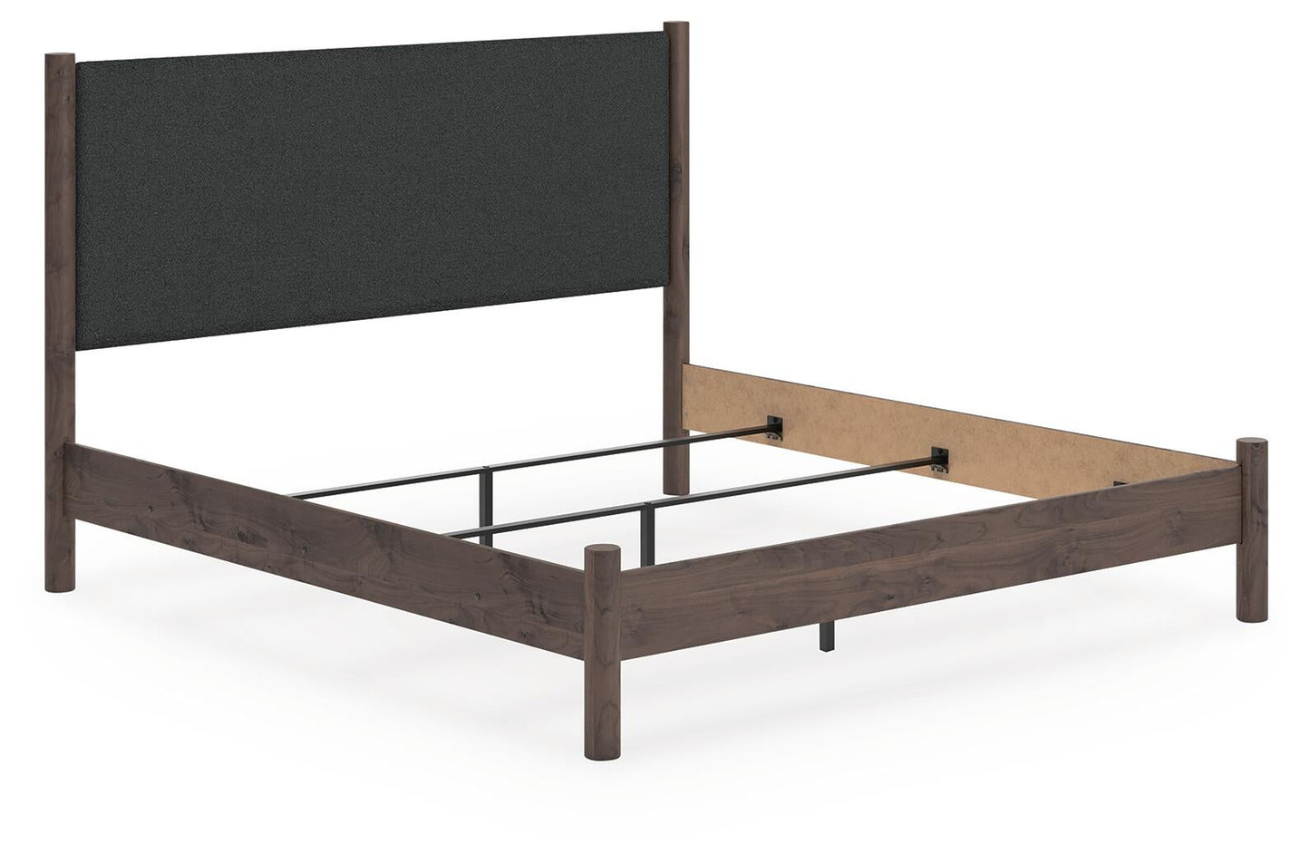 Cadmori King Upholstered Panel Bed, Dresser, Mirror, Chest and Nightstand