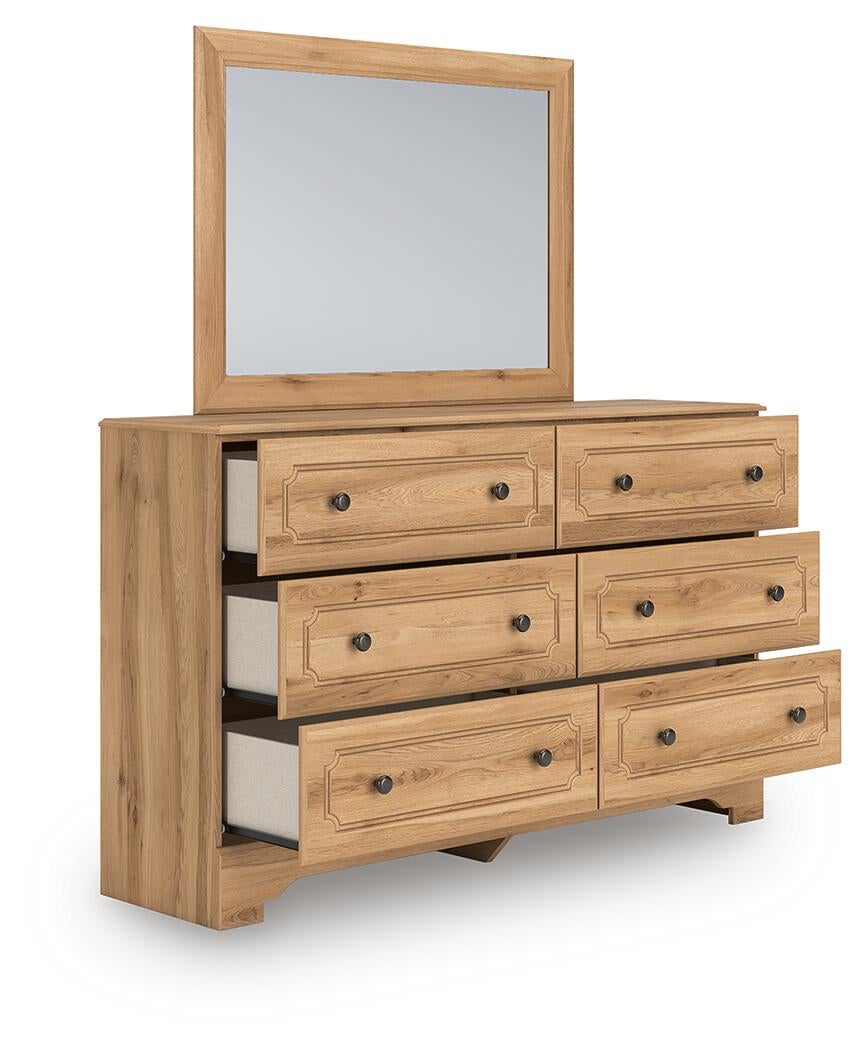 Galletyn Full Panel Bed with Mirrored Dresser and Nightstand