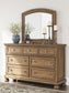 Vandenmore Queen Panel Bed with Mirrored Dresser