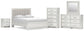 Birmonton Queen Upholstered Panel Bed, Dresser, Mirror, Chest and Nightstand