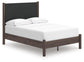 Cadmori Full Upholstered Panel Platform Bed, Dresser and Mirror