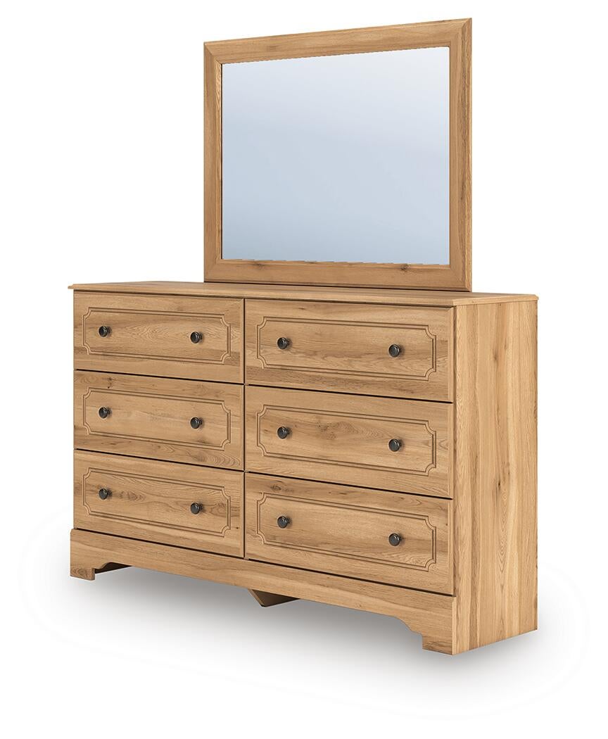 Galletyn Full Panel Bed with Mirrored Dresser