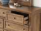 Vandenmore King Panel Bed with Mirrored Dresser, Chest and Nightstand