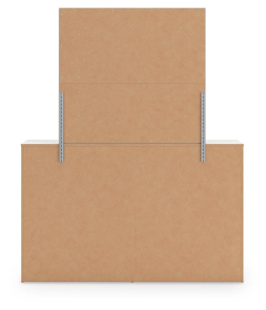 Birmonton King Upholstered Bed, Dresser and Mirror