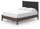 Cadmori Queen Upholstered Panel Platform Bed, Dresser, Mirror and Nightstand