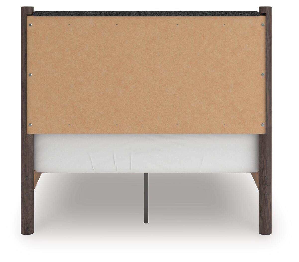 Cadmori Full Upholstered Panel Platform Bed, Dresser, Mirror, Chest and Nightstand
