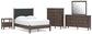 Cadmori Full Upholstered Panel Platform Bed, Dresser, Mirror, Chest and Nightstand