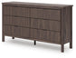 Cadmori King Panel Platform Bed, Dresser, Mirror and Nightstand