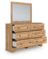 Galletyn Queen Panel Bed with Mirrored Dresser