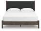 Cadmori King Upholstered Panel Platform Bed, Dresser, Mirror and Nightstand