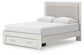 Birmonton Queen Upholstered Panel Platform Storage Bed, Dresser and Mirror