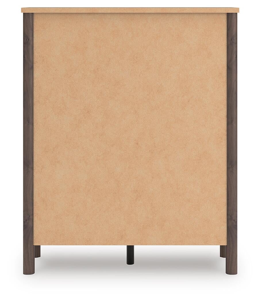Cadmori Full Upholstered Panel Bed, Dresser and Mirror