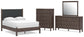 Cadmori Full Upholstered Panel Bed, Dresser and Mirror