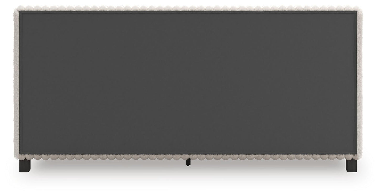 Birmonton King Upholstered Bed, Dresser, Mirror and Nightstand